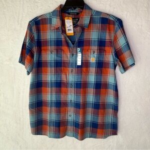 Carhartt Rugged Flex Relaxed Fit Plaid Short Sleeve Shirt Men’s Large NWT